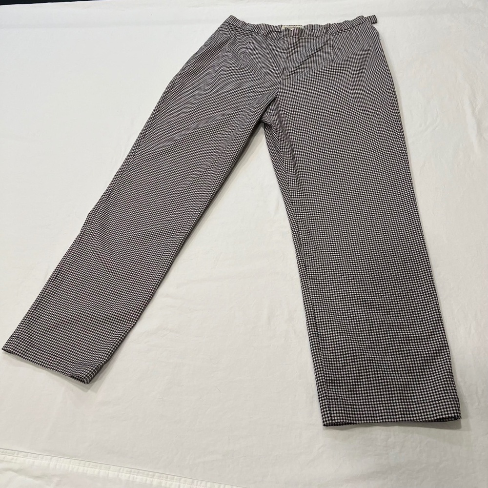 Eddie Bauer Vtg Black White Check Side Zip Cotton Pant Sz10